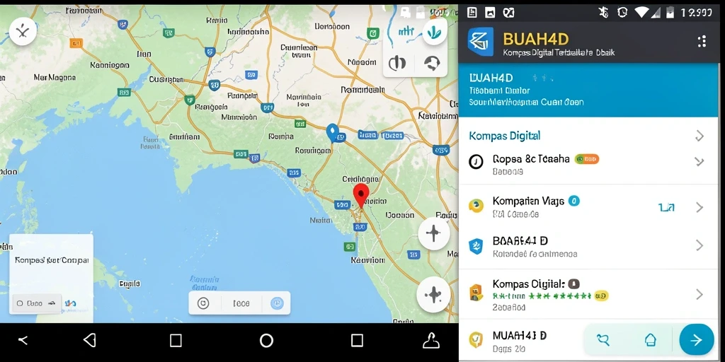 Tampilan antarmuka BUAH4D dengan fungsi Kompas Digital yang user-friendly.