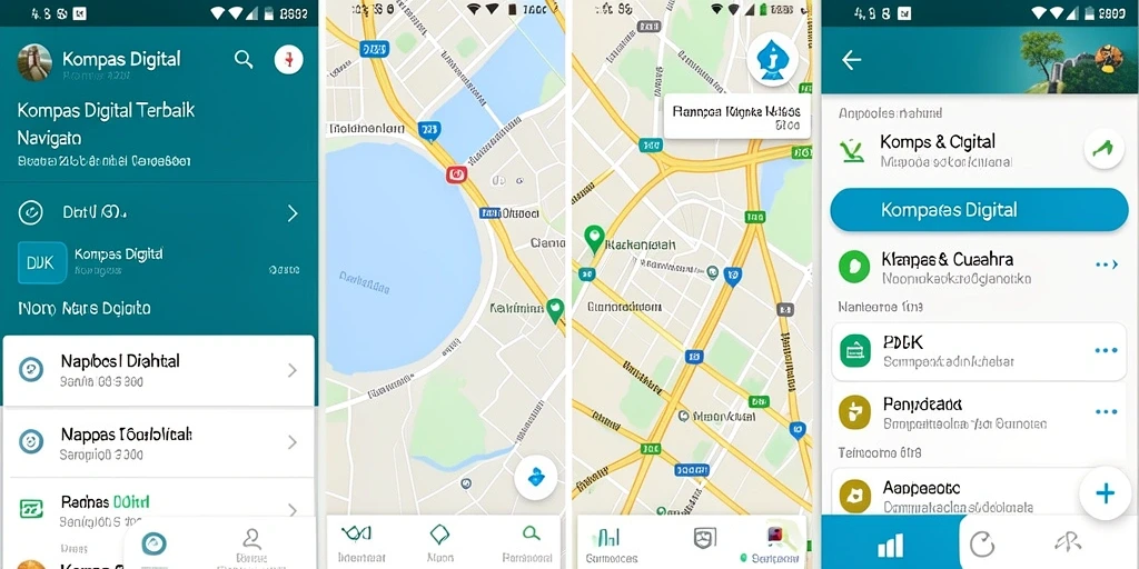 Antarmuka DKK yang user-friendly dengan fungsi kompas digital.