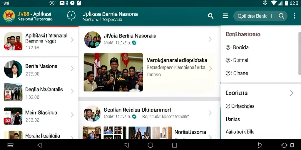 Tampilan antarmuka aplikasi JV88 yang sederhana dan informatif.