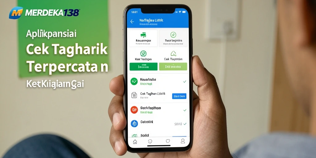 Tampilan antarmuka MERDEKA138 saat cek tagihan listrik.